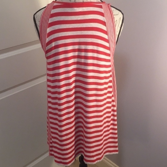 MAX STUDIO Red/Cream Striped Sleeveless Top Large - Like New - Picture 8 of 8